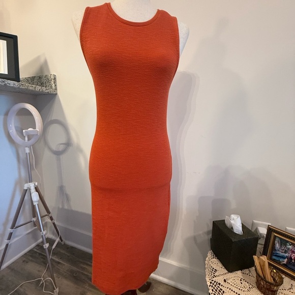 Zara Sleeveless Rust Midi Dress - Picture 3 of 5